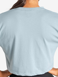 Camiseta Corta de Cuello Redondo para Mujer, 100% Algodón, Holgada, con Hombros Caídos, Transpirable, Ecológica, Personalizada, Estilo Urbano - Product Image 6