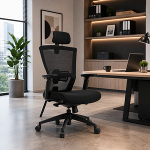 Chaise de bureau de direction haut de gamme avec tissu, hauteur réglable électriquement, design moderne - Chaise de patron élégante - Product Image 1