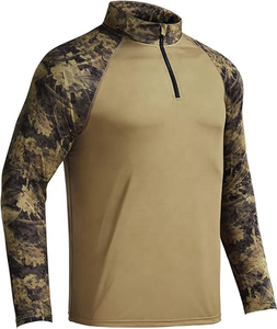 <b>Men's</b> Camouflage Raglan Sleeve Quarter Zip Pullover Long Sleeve Quick Dry <b>Stretch</b> UPF50 Sun Protection Casual <b>Shirt</b> - Product Image 3