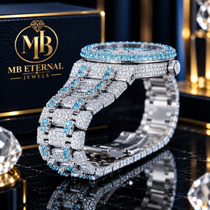 Reloj de Diamantes de Lujo MB ETERNAL JEWELS, Unisex, Caja Cuadrada de Acero Inoxidable de 41 mm, Cuarzo Analógico, Moissanita, Resistente al Agua 10 Bar - Product Image 2