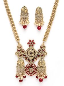 Antique Gold Plated Zircon Necklace Earring Set Women Vintage Flower Design <b>Wedding</b> Jewelry Alloy Bridal <b>Accessories</b> - Product Image 2
