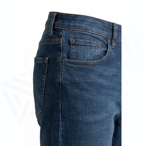 Jean en denim coupe droite délavé foncé pour homme, taille haute, coupe slim, en coton, style décontracté, pantalon d'automne - Product Image 6