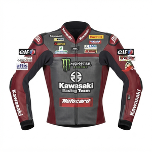 Men’s Cowhide Leather <b>Racing</b> <b>Jacket</b>/Chaqueta MotoCP Style CE Level 2 Armor Motorcycle Track Riding Protective Gear CE - Product Image 1