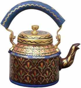 Bouilloire à thé en cuivre gravée motif floral, pot à café et à eau fait main, théière pour cuisine, restaurant, usage domestique et options cadeaux - Product Image 1