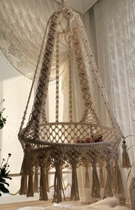 Macrame hangessel,macrame <b>swing</b>,handmade decorasion,gardens <b>swing</b>,gardens decor,macrame chair - Product Image 2