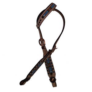 Fancy Horse One-Ear Headstalls Collier éclairé en cuir Horse Halter en rose violet jaune vert - Product Image 3