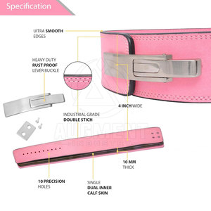 Cinturón de levantamiento de pesas ajustable de cuero para entrenamiento de fuerza y soporte lumbar durante las levantadas - Product Image 3