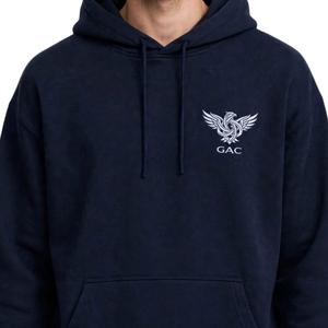 Sweat à capuche oversize en molleton 100 % coton pour homme avec cordon de serrage, poche kangourou, broderie frontale, manches longues, style décontracté streetwear - Product Image 3
