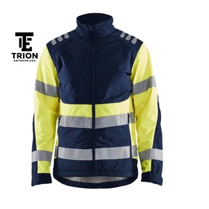 Veste de travail haute visibilité pour hommes, best-seller, en softshell, avec bandes réfléchissantes, manches longues, fermeture éclair, pour adultes. - Product Image 6
