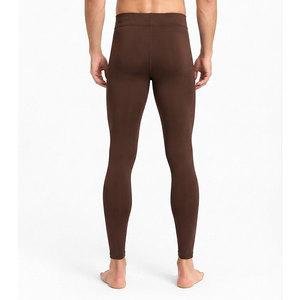Leggings de compression pour hommes à coutures plates, en tissu doux et extensible, pour entraînement et yoga, coupe ajustée, couleur personnalisable - Product Image 2