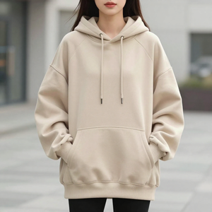 เสื้อฮู้ดดี้ผู้หญิงไซส์ใหญ่ ทรงหลวม ผ้าฝ้ายฟลีซ แบบสวมหัว พร้อมบริการปรับแต่งแบบ OEM ODM - Product Image 3