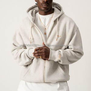 Fabricantes de ropa personalizados 500Gsm Oversized Cropped Boxy Fit Hoodie para hombres Winter Terry Fabric para personas con sobrepeso - Product Image 1