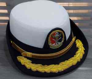 Gorra de Oficial Personalizada Hecha a Mano, Uniforme de Oficial de la Marina, Gorra de Capitán Negra con Visera, Gorras de Uniforme - Product Image 3