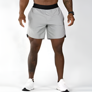 Shorts de jogging pour hommes personnalisés OEM de haute qualité, en tissu toile, avec cordon de serrage, pour l'été, vêtements de sport, logo uni, vente en gros - Product Image 4