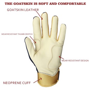 2026 New Arrival Unisex Batting Gloves Neoprene <b>Cuff</b> design Wear Resistant <b>Thumb</b> Crotch Lightweight Baseball Batting Gloves - Product Image 3