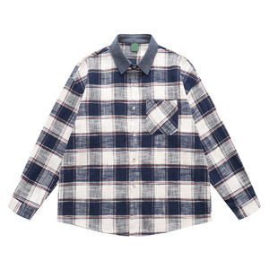 เสื้อเชิ้ตแขนยาวลายสก็อตผ้าแฟลนเนลแบบติดกระดุมสำหรับผู้ชาย - Product Image 3