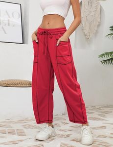 Pantalon de jogging ample pour femme, coupe large, avec cordon de serrage et poches - Product Image 4