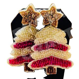 ต่างหูแบบห้อยสำหรับวันหยุดคริสต์มาสสินค้ามาใหม่ลูกปัดแบบทำมือข้ามพรมแดนสีทองสุดสร้างสรรค์ทันสมัยสำหรับปาร์ตี้สไตล์คริสเตียน - Product Image 1