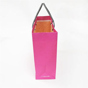 Sacs en papier personnalisés de taille personnalisée, imprimés en rose, recyclables et écologiques, avec poignées en corde de coton, pour vêtements et chaussures - Product Image 4