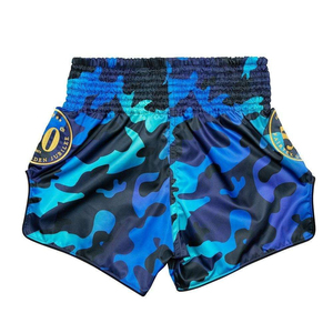 Shorts de Muay Thai pour homme Fair tex, bleu camouflage, coupe ample, respirants, pour arts martiaux, boxe, kickboxing, unisexes, séchage rapide - Product Image 4