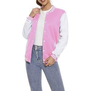 Veste universitaire pour femme, légère, en polaire, style baseball, boutonnée, décontractée, streetwear, élégante, confortable, chaude, athlétique - Product Image 3