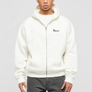 Sudadera con capucha y cremallera completa para hombre, cómoda sudadera con capucha de forro polar, sudadera informal para el día a día, chaqueta transpirable para gimnasio y entrenamiento - Product Image 1