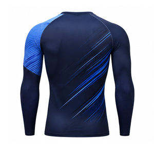 T-shirt de compression pour homme pour l'entraînement en salle de sport, vêtements de sport personnalisés, respirant, séchage rapide, extensible, haut de gamme pour le fitness, vente en gros OEM UE US - Product Image 4
