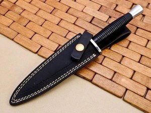 Cuchillo de Comando de Acero Inoxidable con Hoja de Punta de Lanza, Mango de Goma, Grosor de 0.6 mm, Funda Negra Incluida - Product Image 2