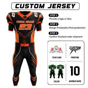 Camiseta de Fútbol Americano Personalizada para Hombre, Sublimada, Transpirable, de Poliéster, Cuello en V, Manga Corta, Número de Equipo 23 - Product Image 1