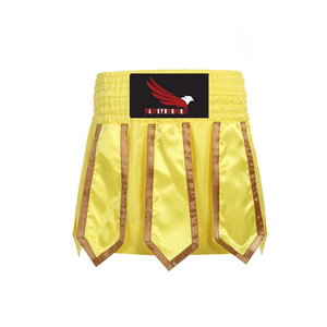 <b>Men's</b> <b>Green</b> Satin Muay Thai <b>Shorts</b> With White Side Stripes Sporty Design Professional Boxing Trunks And MMA Fighting <b>Shorts</b> - Product Image 3
