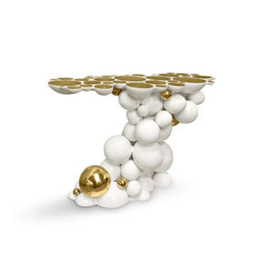 Mesa Consola Moderna de Diseño Creativo, Exclusiva, de Metal de Alta Calidad, Chapada en Oro, con Tapa de Vidrio - Product Image 6