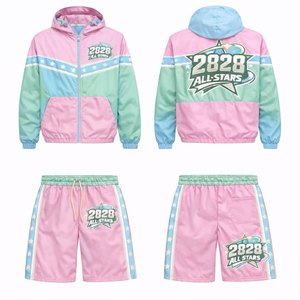 Conjunto de pantalones cortos cortavientos para hombre al por mayor, con tela ligera, colores personalizados, costuras de calidad y diseño deportivo elegante - Product Image 2