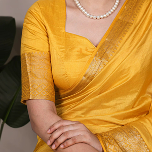 Sari en soie Dola en nylon de créateur avec broderie Zari traditionnelle pour l'exportation - Product Image 1