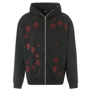 Sweat-shirts à strass pour hommes, vente en gros OEM, 100% coton molletonné, respirant, confortable, vêtements décontractés, haute qualité, écologique, pas cher - Product Image 1