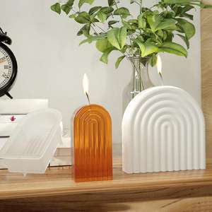 Moule en silicone pour bougie en gypse, savon artisanal, bougie aromathérapeutique en forme d'arche rayée, arche d'amour - Product Image 4