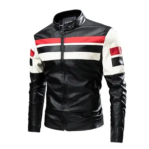 Chaqueta de primavera y otoño para hombre, chaqueta gruesa y cálida con cremallera, chaqueta masculina de alta calidad con múltiples bolsillos, chaqueta informal de cuero PU para motocicleta - Product Image 6