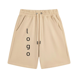 Shorts de jogging personnalisables pour hommes en coton biologique, motif bambou, longueur genou, bermudas, cordon de serrage, motif uni, pantalon de survêtement en jersey - Product Image 6