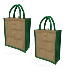 กระเป๋าผ้าปอกระเจาแบบสั่งทำกระเป๋าผ้าทอสีเขียวมีหูหิ้วกระเป๋าช้อปปิ้งผลิตจากอินเดียตะวันตก - Product Image 3