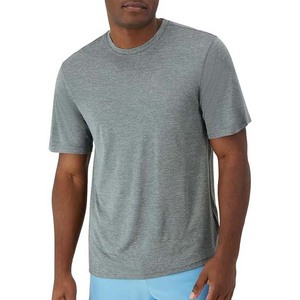 T-shirts pour hommes en coton uni respirant à séchage rapide, grande taille, manches courtes, col rond, coupe classique, fitness, été - Product Image 1