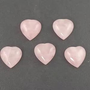 6mm AAA Naturel Rose Rose Quartz Flatback Coeur Cabochon Semi Précieux Lâche Calibré Pierre Précieuse À La Main Pour Le Réglage De Bijoux - Product Image 1