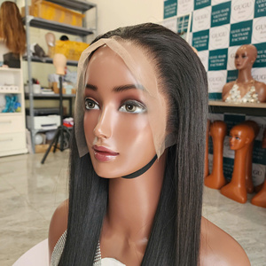 Perruques Lace Front HD 250 densité, noires naturelles, lisses, pour femmes, perruque de cheveux humains 13x4 pré-épilée, sans colle, avec dentelle frontale - Product Image 2