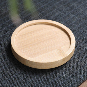Ensemble de sous-verres et plateaux en bambou écologique personnalisés pour café, thé, nourriture, avec gravure laser du logo, style classique - Product Image 5