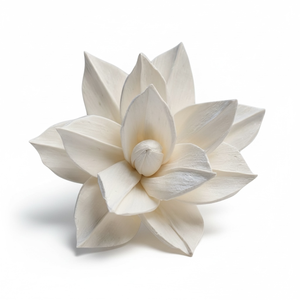 ดอกไม้โซล่าทำมือจากไม้ดอกบัวที่ยั่งยืน ขนาด 8.5 ซม. พร้อมก้านไฟเบอร์จากพืชเซสบานีอา - Product Image 5