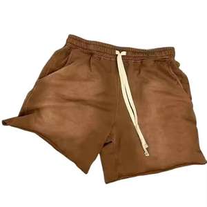 Shorts pour hommes en coton 100% French Terry Fleece, délavés à l'acide, personnalisables, effet soleil, style vintage High Street - Product Image 4