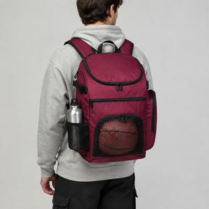 Sac à dos de basketball professionnel, durable, léger, décontracté, grande capacité, en polyester, unisexe, avec compartiment à chaussures zippé, pour athlètes - Product Image 1