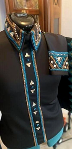 เสื้อเชิ้ตคาวเกิร์ลงานฝีมือคุณภาพสูงสไตล์ตะวันตก ตกแต่งกระดุมด้านหน้า แขนยาว ใส่สบาย ผลิตจากโพลีเอสเตอร์ เหมาะสำหรับขี่ม้า - Product Image 3