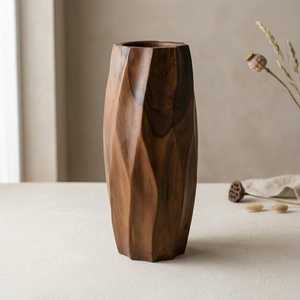 Budget Friendly Wooden Decorative Vase for Dried Floral Arrangements, <b>Office</b> <b>Desk</b> Decor and <b>Rustic</b> Home Accessories - Product Image 4