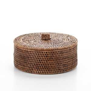 Handmade Large Bamboo Storage <b>Basket</b> Natural <b>Wicker</b> Style <b>Basket</b> With <b>Handle</b> Lid Home Decor Organizer Vietnam Supplier - Product Image 4
