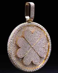 Colgante de Plata de Ley 925 Personalizado con Mapa Hip Hop, con Moissanita VVS, Joyería RTS, Precio al por Mayor - Product Image 3