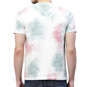 T-shirt tendance pour homme en coton 100% tie-dye, col rond, manches courtes et imprimé, style streetwear décontracté, été, fournisseur OEM ODM USA - Product Image 4